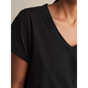 REISS Luna Brushed-Cotton V-Neck T-Shirt